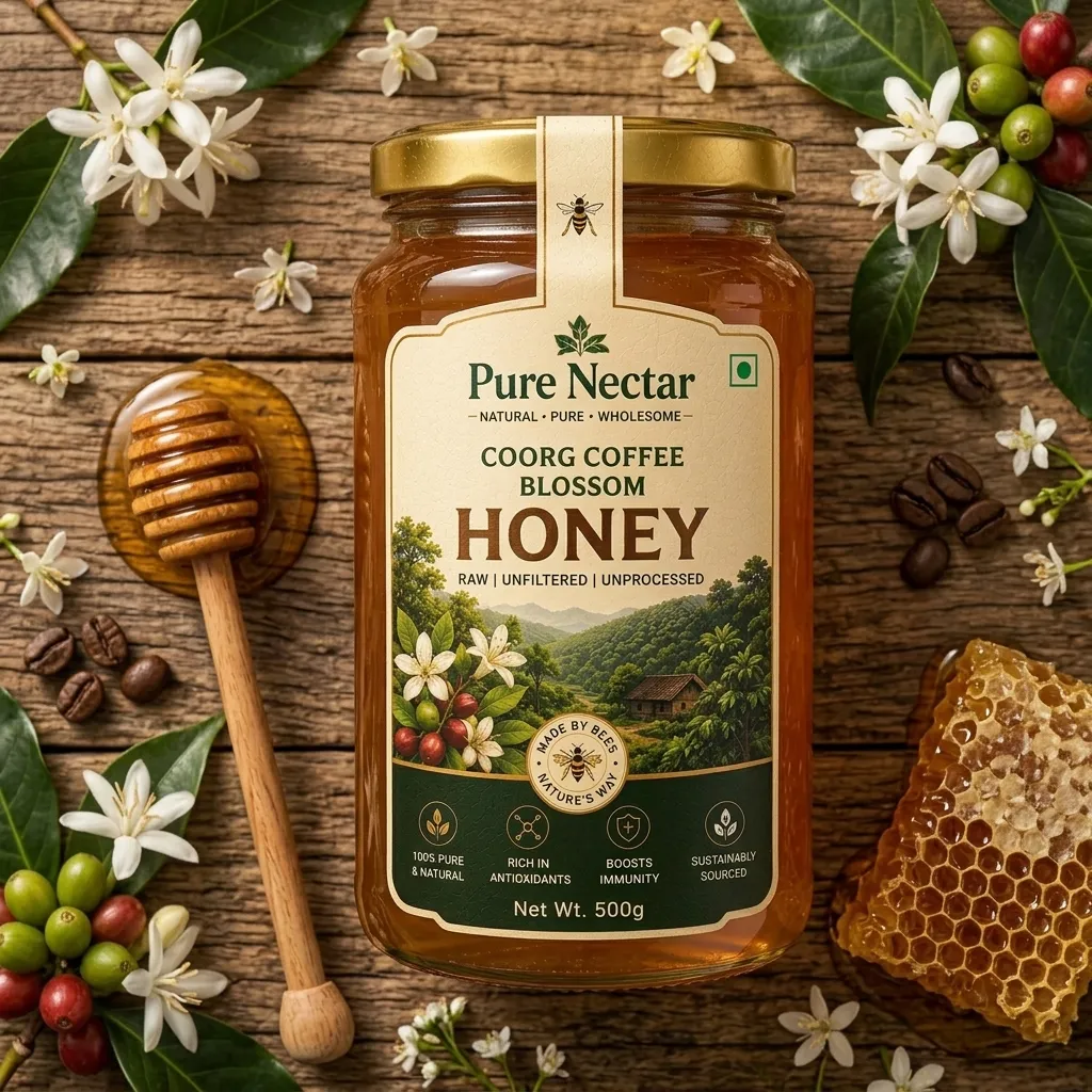 Coorg Coffee Blossom Honey Flat Lay