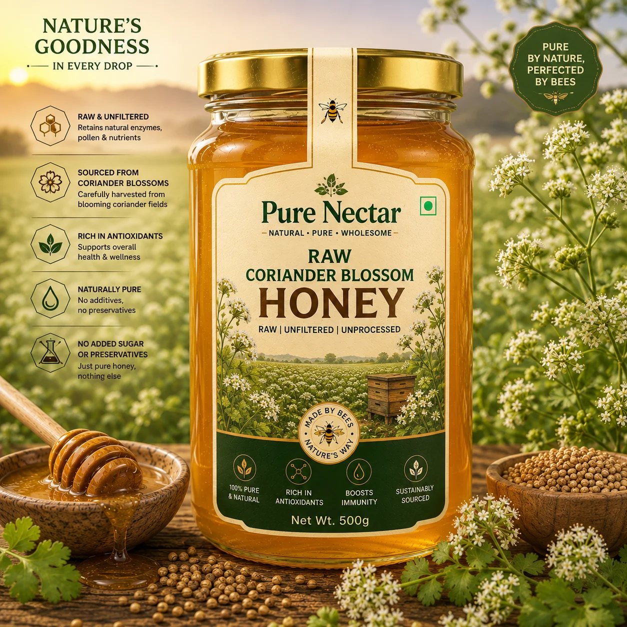 Raw Coriander Blossom Honey